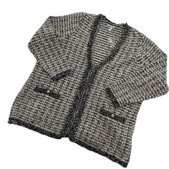 Isaac Mizrahi Live Cardigan Sweater Jacket Womens 3X Button Front Metallic NWOT - Picture 1 of 16